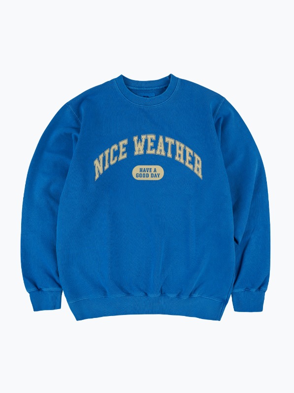 [Nice Weather Apparel] COLLEGE LOGO CREWNECK (BLUE)