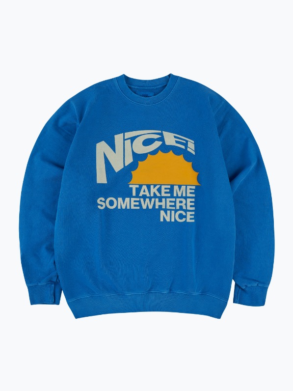 [Nice Weather Apparel] TAKE ME SOMEWHERE CREWNECK (BLUE)