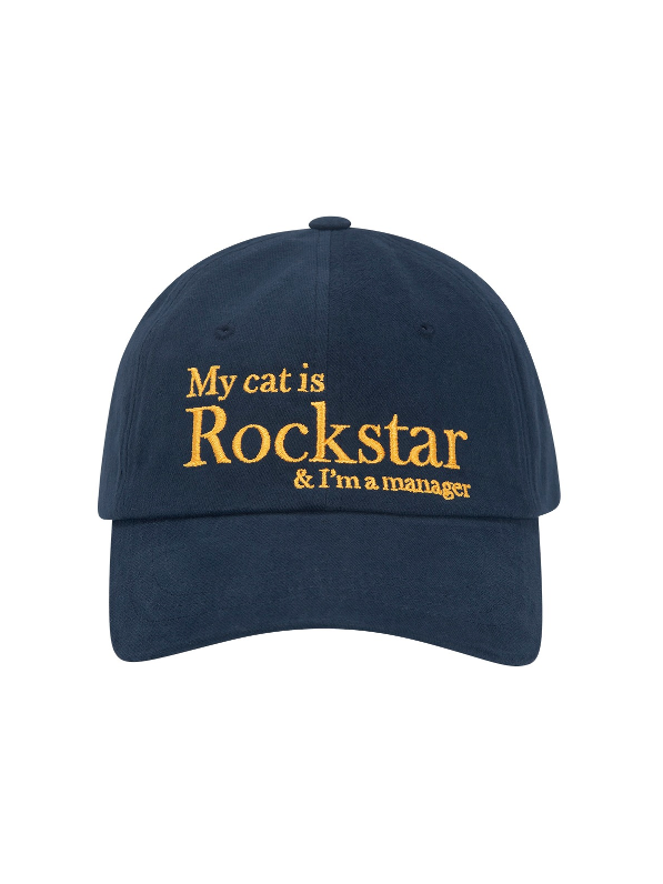[JOEGUSH] MY CAT IS ROCKSTAR BASEBALL CAP (NAVY)