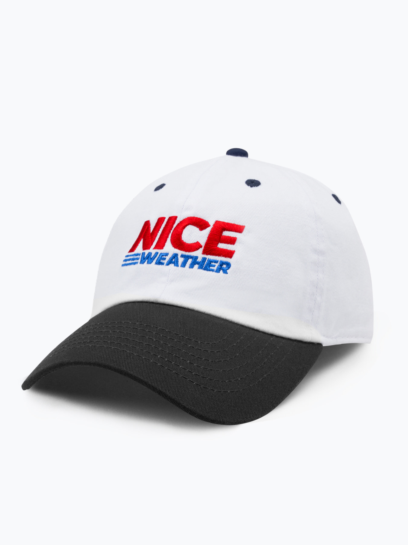 [Nice Weather Apparel] LOGO PARODY CAP (WHITE/BLACK)